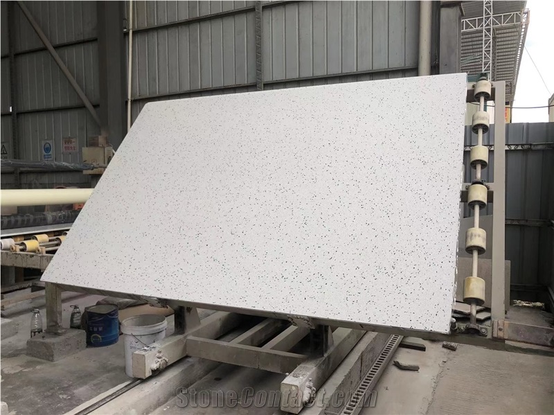 White Terrazzo With Green Glass White And Green Terrazzo